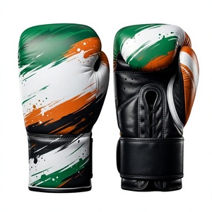Custom Ireland Flag Design Lightweight Unisex Boxing <b>Gloves</b> Durable Cowhide Leather Multiple Sizes (8oz-18oz) - Product Image 1