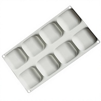 Moule à gâteau mousse au chocolat carré à 8/12 cavités, outil de cuisson, moule en silicone pour savon DIY, résistant au four, emballé individuellement