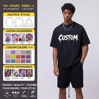 T-shirt en coton pour homme, t-shirts personnalisés OEM pour hommes, 280 g/m², t-shirt DTG surdimensionné, unisexe, fabriqué sur commande, sweat-shirt, t-shirt à col rond
