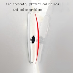 4 pièces voiture porte métal Anti-collision autocollants bord <span class=keywords><strong>garde</strong></span> anti-rayures bande rétroviseur protecteur Protection autocollant Logo - Product Image 3