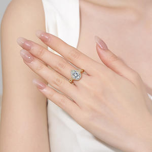 Anillo de moissanita, compromiso de plata, promesa, joyería fina para mujer, conjuntos de pera, diamante para mujer, anillo de moissanita - Product Image 4