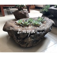 Grand bol en pierre de fonte, succulente, irrégulière, Lavastone, ornements de jardin, jardinière japonaise Zen, Pot de fleurs de bonsaï peu profondes