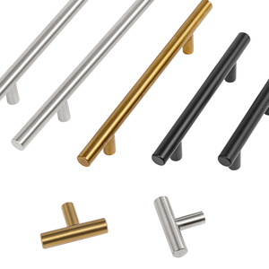 HJY Modern Bushed Nickel Gold Black Stainless Steel Furniture Pulls Kitchen Cabinet Handles