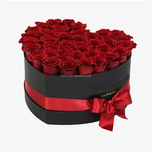 Vente chaude Couleur Rouge Saint Valentin Cadeau Eternal Forever rosas eternas Immortal eternelle Boîte Rose Fleur Préservée