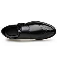 Chaussures habillées en cuir véritable pour hommes, style brogue, décontractées et formelles, à boucle monacale, type Oxford