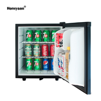 Kulkas Mini Honeyson 40L Portabel Pendingin Minuman Hotel untuk Kamar Tidur, Plastik, Pendingin Termoelektrik, Auto-Defrost