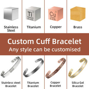 Pulsera de cobre magnética en blanco de 12mm de ancho, brazalete de cobre puro para grabado DIY, joyería curativa para la salud de los hombres, venta al por mayor de moda - Product Image 2