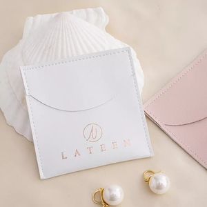 Small <b>Envelope</b> Jewelry Storage Bag 8*8cm Women Jewelry Pu Leather Pouch for Bracelet Earing Necklace Watch - Product Image 1