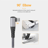 USB 3.2gen1 Tipo-C VR Link Cable para Oculus for Quest 2 5M Codo Aleación de aluminio Nylon Net Ángulo recto Pure 3A Carga rápida