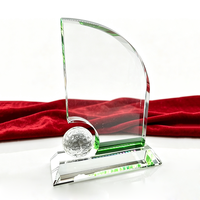 Trophée de golf en cristal vierge personnalisable – Plaque d'honneur en verre gravée pour tournoi de golf et prix sportifs d'entreprise