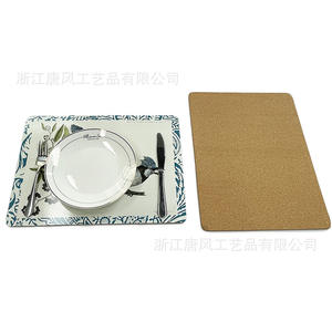 Set de table carré en liège personnalisé Tangfeng, antidérapant, isolant thermique, pour vaisselle occidentale, design en panneau MDF écologique TW6523 - Product Image 2