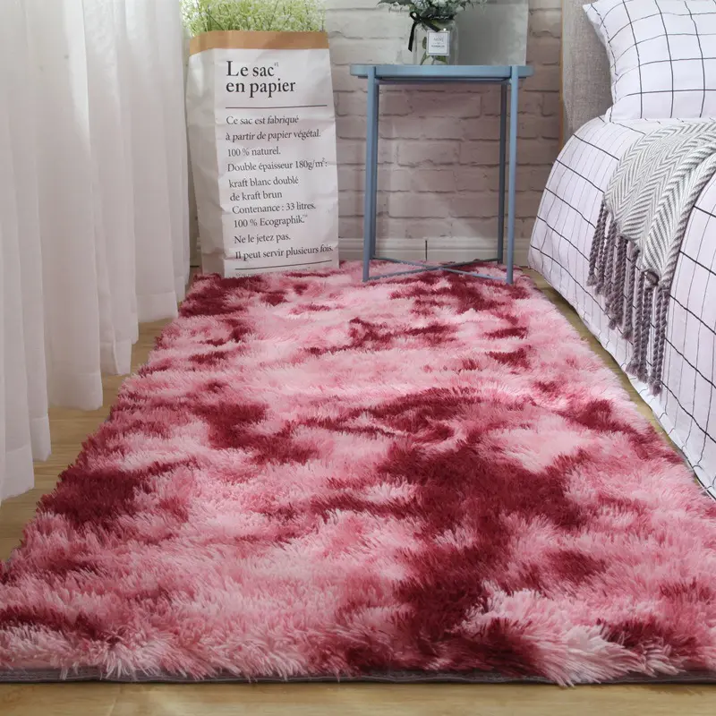 Tie-nhuộm thảm mềm hiện đại xù xì khu vực Thảm mượt mịn lông thảm và thảm chống trượt Gradient Fluffy Thảm phòng khách