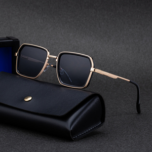 Occhiali da <span class=keywords><strong>Sole</strong></span> Partagas all'Ingrosso, Alla Moda, di Design, con Logo Personalizzato, Montatura Quadrata in Metallo, Cerniera a Molla, Protezione UV400 per Uomo - Product Image 1