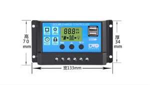 ตัวควบคุมการชาร์จพลังงานแสงอาทิตย์อัตโนมัติ PWM 60A/50A/40A/30A/20A/10A 12V/24V 150V ได้รับการรับรองมาตรฐาน CE พร้อมหน้าจอ LCD และพอร์ต USB คู่ 5V <span class=keywords><strong>3A</strong></span> สำหรับแบตเตอรี่ตะกั่ว - Product Image 2