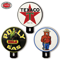 Offre Spéciale d'extérieur vintage émaillé pour jardin essence Logo Texaco fleur indienne huile porcelaine émaillée panneau poussoir de porte