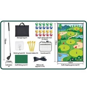 Cadeau parfait 2025 enfants jouets Golf tapis de sol arrière-cour entraînement Golf <span class=keywords><strong>Club</strong></span> jouets intérieur <span class=keywords><strong>extérieur</strong></span> Sport ensemble jouer jeu avec 20 balles - Product Image 3