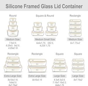 High Borosilicate Glass BPA Free <b>Food</b> <b>Container</b> with Tempered Glass <b>Plastic</b> Vent Lid 2 Compartments Stackable Modern Design - Product Image 3