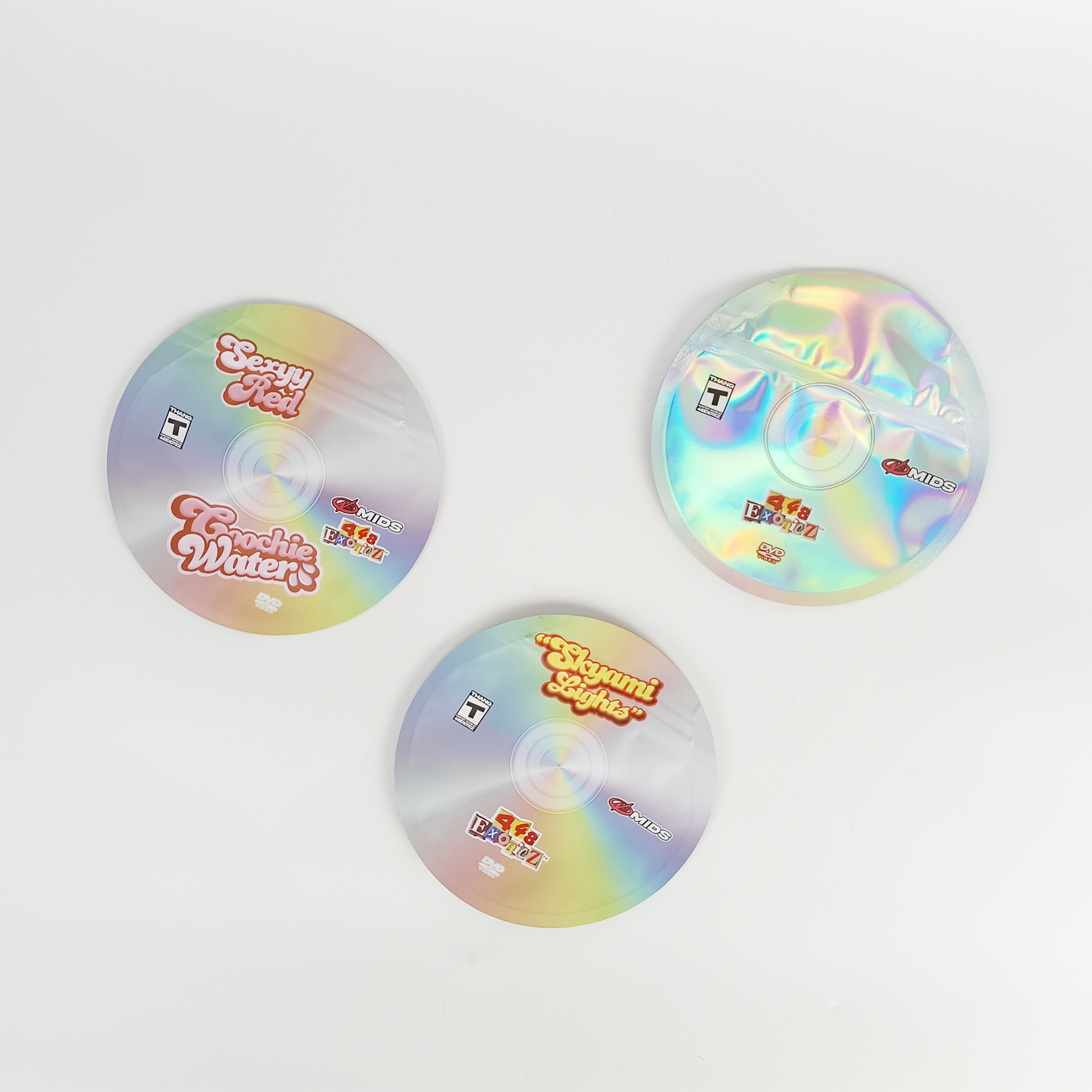 Custom Design 3.5g Mylar CD Case Comic Bag Zipper Candy Snack Food Grade Storage Pouch Smell Proof Plastic Bag