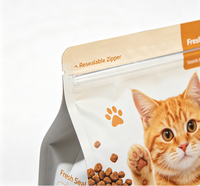 Sacs personnalisés pour aliments pour animaux, résistants à l'humidité, en BOPP/AL/PE Mylar, à fond plat, avec valve et fermeture éclair, pour chiens, chats et animaux de compagnie