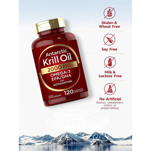100%純粋南極オキアミ油2000mg 非遺伝子組み換え グルテンフリー ソフトジェル 関節と免疫力サポート プライベートラベルサプリメント - Product Image 1