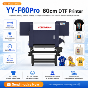 Imprimante DTF grand format YY-F60Pro 60 cm double I3200-A1 avec four à secoueur de poudre automatique pour usine de confection - Product Image 1