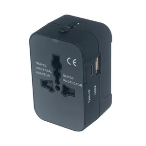 Adaptador de tomada elétrica para viagem, adaptador universal para viagem, saunorch usb tipo c eua au eu