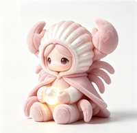 Figurines Magiques Jumelles du Zodiaque Gemini Personnalisées OEM en PVC et ABS avec Cape en Peluche Douce et Moelleuse, Boîte Mystère Constellation, Jouet Artistique