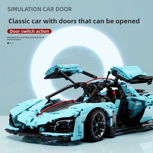 Jouet de construction éducatif en PVC, modèle de voiture supercar <span class=keywords><strong>Bugatti</strong></span> Hongqi G-Class, ornements décoratifs - Product Image 2