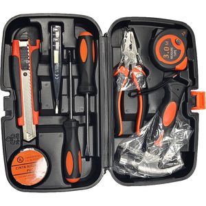 Ensemble d'outils de maison de 9 pièces, kit d'outils ménagers de base avec petite mini boîte de transport <span class=keywords><strong>pour</strong></span> hommes et <span class=keywords><strong>femmes</strong></span> DIY-001 - Product Image 4