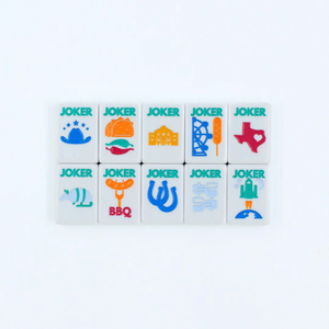 Set Mahjong Americano Personalizzato in Acrilico Bianco e Rosa, 160 Pezzi, Motivo Stivali da Cowboy Texas e BBQ Floreale, Tessere Mahjong per Gioco Ricreativo - Product Image 4