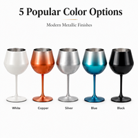 Verre à vin en acier inoxydable détachable de 420 ml, gobelet à vin de qualité alimentaire à double paroi, en stock, couleur personnalisée disponible