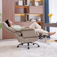 Chaise de bureau ergonomique moderne en cuir à prix d'usine, inclinable manuellement, pivotante, hauteur réglable, base en acier pour bureau à domicile