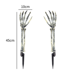 Halloween Trong Nhà Ngoài Trời Sân Đạo Cụ 2Pcs 47Cm Skeleton Pin Hoạt Động Ánh Sáng Mặt Đất Chèn Với Hẹn Giờ Đèn LED Trắng Ấm - Product Image 5