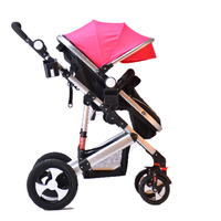Poussette multifonction pliable 3 en 1 pour enfants, poussette combinée, poussette de voyage, poussette pour bébé avec siège auto