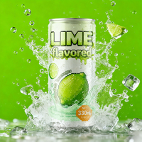 Nuevo diseño estilo mosaico manzana naranja Lima jugo afrutado bebida personalizada etiqueta privada 330ml refresco carbonatado refresco