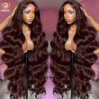 Perruque frontale sans colle en cheveux humains vierges indiens Remy, ondulée, 13x4/13x6 HD transparente, pour femmes noires