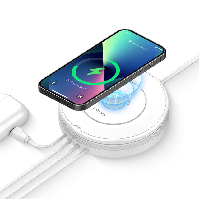 LDNIO AW003 15W Portable Wireless Power Bank Wireless Charger Usb Adapter With Type-C Fast Charge Wireless Charger