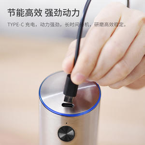 Moulin à poivre électrique KyMQ en acier inoxydable rechargeable, épaisseur réglable, bouton poussoir, moulin à assaisonnement de cuisine - Product Image 5