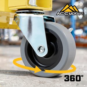 Cadeira de Oficina Reforçada com 5 Rodas Antitombamento - Capacidade de 150 kg, Altura Ajustável, Giro 360° °   Banqueta Giratória para Mecânico de Garagem com Bandeja para Ferramentas e Encosto - Product Image 3