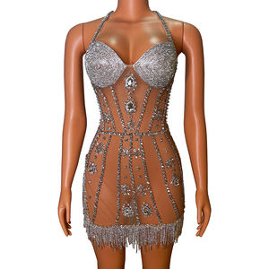 NOVANCE Ropa <span class=keywords><strong>de</strong></span> Diseñador <span class=keywords><strong>de</strong></span> Marcas Famosas para Mujer, Traje <span class=keywords><strong>de</strong></span> Borla <span class=keywords><strong>de</strong></span> Diamantes, Traje Sexy para Escenario para Mujer, Cantante Latina, Disfraz Sexy, para el 2017 - Product Image 2