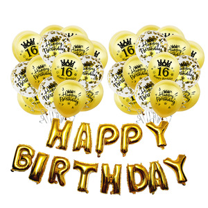 Ballon confettis doré ballon de nombre d'un an adulte joyeux anniversaire Film d'aluminium ballon décoration de fête - Product Image 1