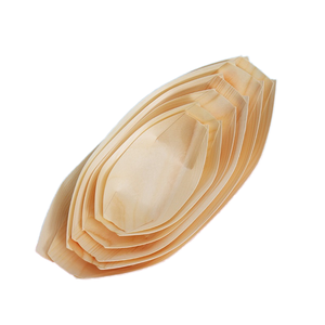 Hot Selling Eco-friendly Disposable Natural Pine Wood Sushi Boat/Cone/Plate Biodegradable <strong>Dinnerware</strong> for Parties - Product Image 3