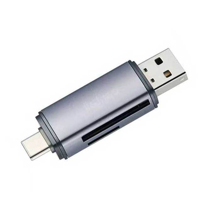 Cantell Aluminium Alloy 2 in 1 USB C SD Card Reader OTG Type C TF Card Reader Camera Connection Kit