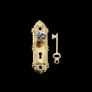 Vàng Kim Loại Nhà Búp Bê Knocker Thu Nhỏ 1:12 Dollhouse Thu Nhỏ Đồ Nội Thất Phần Cứng Với Pha Lê - Product Image 1
