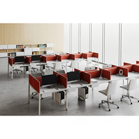 Bureau moderne Centre d'appel Poste de travail 5 pièces Diviseurs de compartiments Cloisons Ensemble de meubles pour les environnements de centre d'appel de bureau