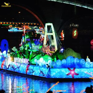 Grand flotteur de défilé de décoration de lanternes de festival chinois fait à la main - Product Image 5