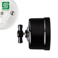 Interruptor de Luz de Estilo Europeo Vintage en Porcelana para Interiores de Hogar Clásicos
