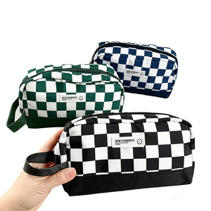 <span class=keywords><strong>Astuccio</strong></span> a Scacchi Bianco e Nero Grande Capacità, Borsa Porta Cancelleria per Studenti, <span class=keywords><strong>Astuccio</strong></span> Portatile <span class=keywords><strong>con</strong></span> Cerniera e Tracolla per la Scuola - Product Image 5
