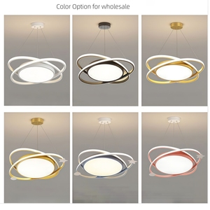 Plafonnier LED doré de luxe nordique, éclairage à économie d'énergie <span class=keywords><strong>75W</strong></span>, tricolore, télécommande intelligente, intensité variable, haute luminosité, 220V - Product Image 3