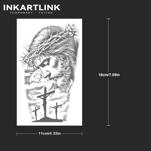 Autocollant de tatouage INKARTLINK pour le corps, autocollant de tatouage en papier, croix de Jésus-Christ, imperméable, écologique, longue durée, 15 jours, en vrac - Product Image 4